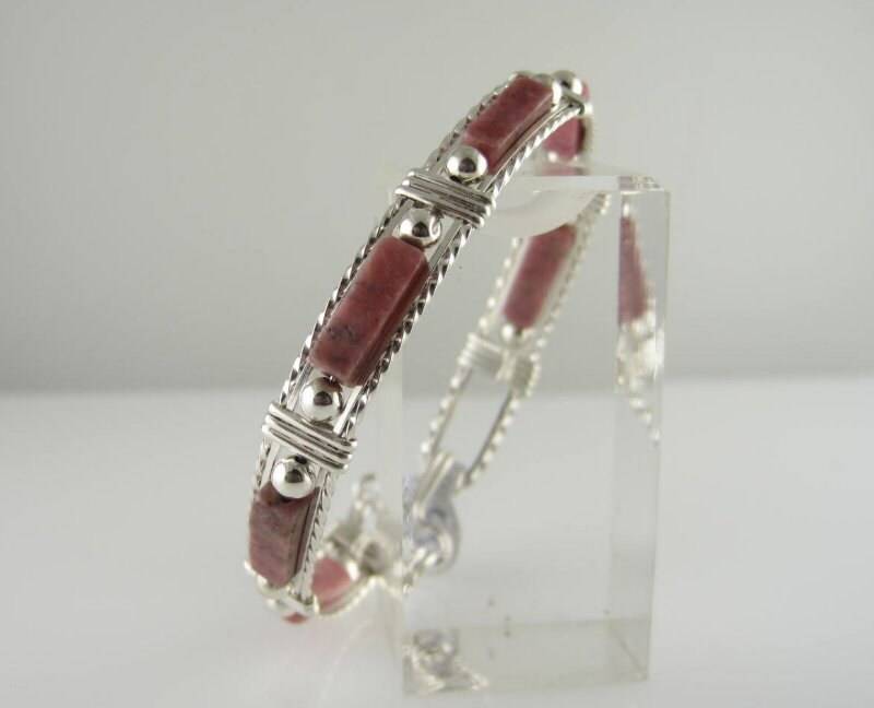 Wsb-1014, Rhodonit Armband, Handgemachtes Edelstein Draht Gewickelt, Armreif, Gewickelt Rosa Armband Wsb-1014, Rhodonit Armband, Handgemachtes Edelstein Draht Gewickelt, Armreif, Gewickelt Rosa Armband von inspiredcreationsco