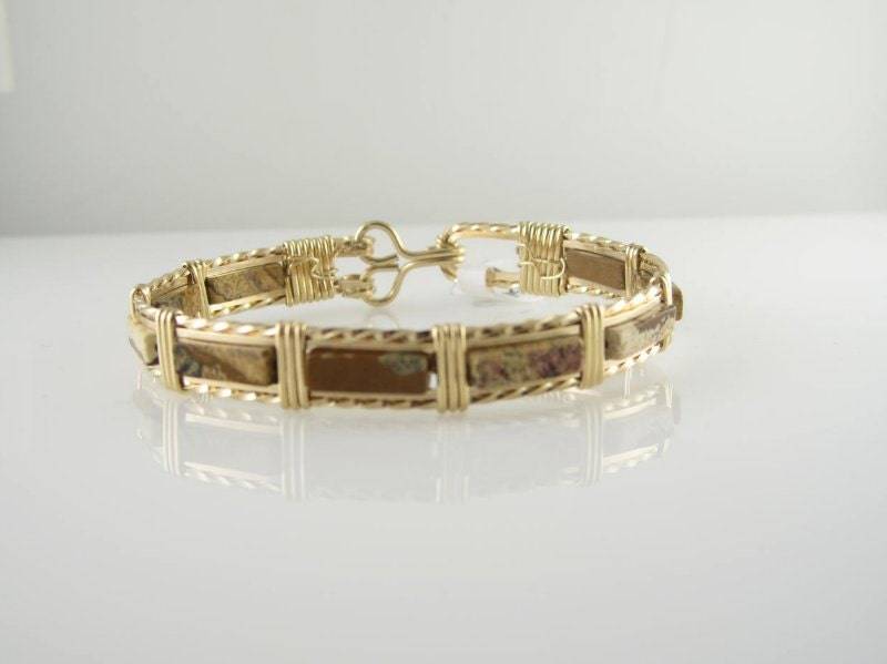 Wsb-1043, Bild Jaspis Armband, Handgemachtes Edelstein Draht Gewickelt, Armreif, Gewickelt Braunes Armband Wsb-1043, Bild Jaspis Armband, Handgemachtes Edelstein Draht Gewickelt, Armreif, Gewickelt Braunes Armband von inspiredcreationsco
