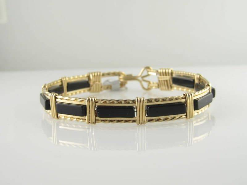 Wsb-1067, Schwarzer Onyx Armband, Handgemachtes Edelstein Draht Gewickelt, Armreif, Gewickelt Schwarzes Armband Wsb-1067, Schwarzer Onyx Armband, Handgemachtes Edelstein Draht Gewickelt, Armreif, Gewickelt Schwarzes Armband von inspiredcreationsco