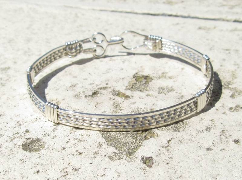 Wsb-1123, Sterling Silber Armband , Handgemachtes Draht Gewickelt Armreif Wsb-1123, Sterling Silber Armband , Handgemachtes Draht Gewickelt Armreif von inspiredcreationsco