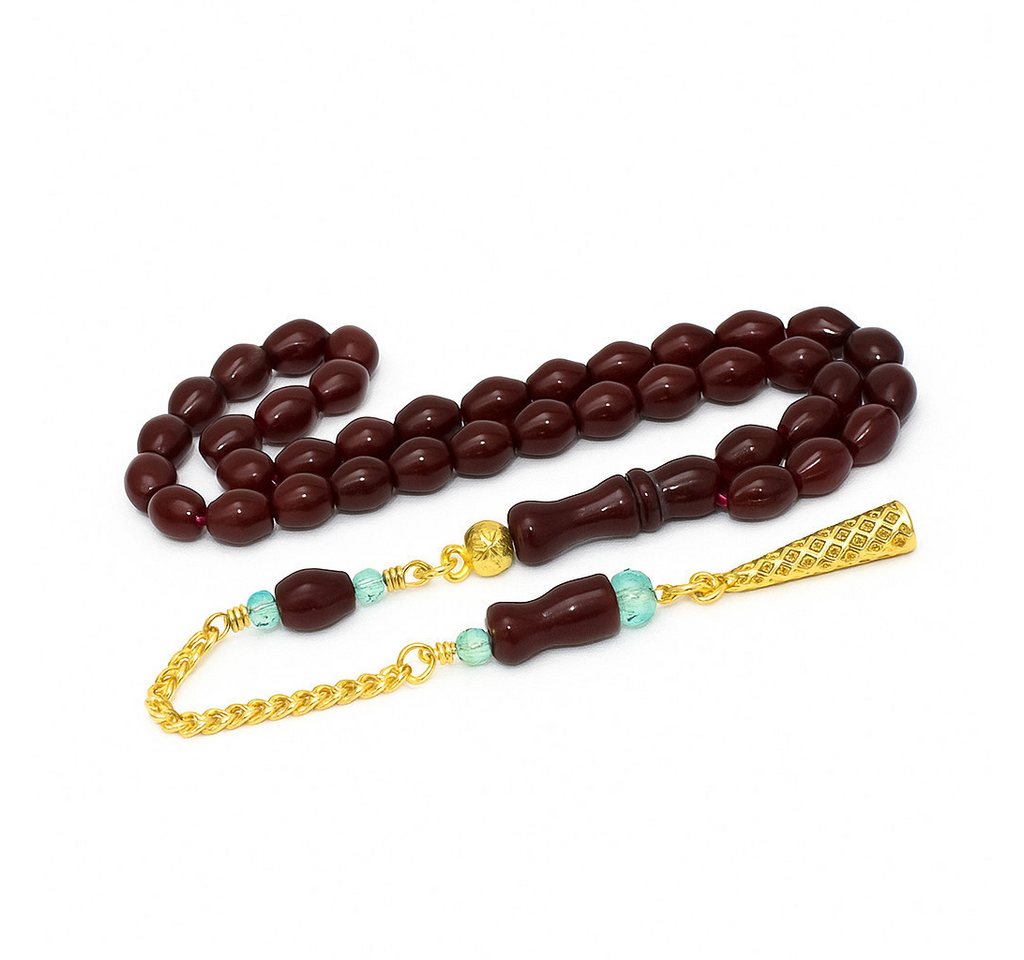 interbed Kettenanhänger Tesbih Gebetskette Diamond Püskül 6x9 mm, im Geschenke-Beutel Geschenk von interbed