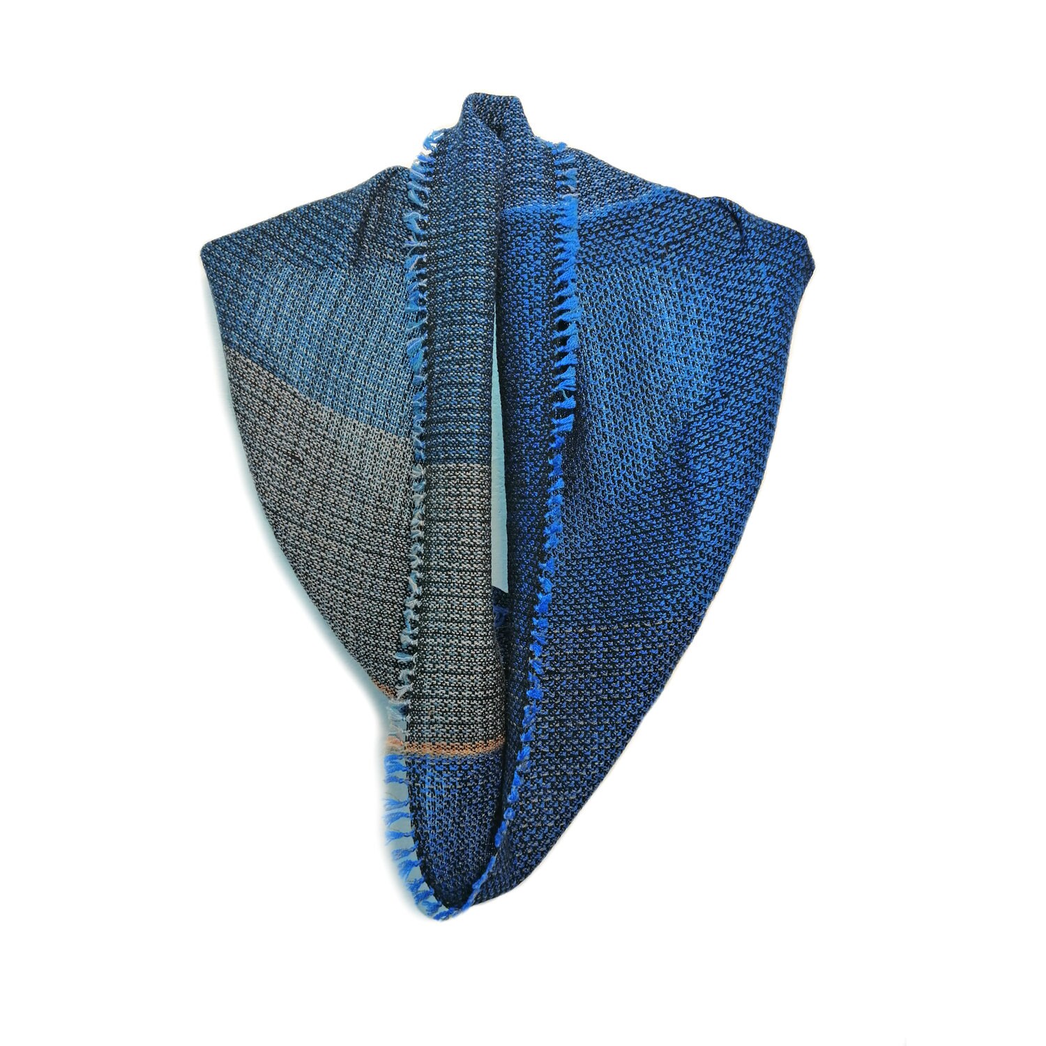 Handgewebter Unikat Schlauchschal "Dusty Blue No 1' Aus Der Kollektion "Winter Tubes', 100% Merinowolle, Luxus-Mode-Accessoires Handgewebter Unikat Schlauchschal "Dusty Blue No 1' Aus Der Kollektion "Winter Tubes', 100% Merinowolle, Luxus-Mode-Accessoires von interweavestudioeu