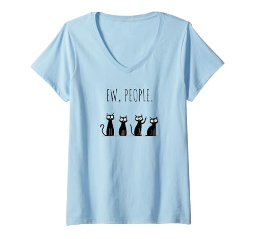 Damen ew, People Funny Introvert Animal Loving tees and Decor T-Shirt mit V-Ausschnitt von introvert depot.