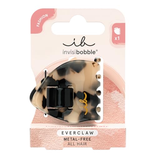 invisibobble EVERCLAW Mini Leo Kleine Haarklammer I Haarspangen Klein Damen & Mädchen I Rutschfeste Leoparden-Haarklammer I metallfrei & haarschonend von invisibobble