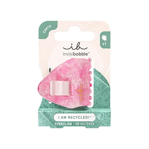 invisibobble EVERCLAW S Pink Crush (1 Stück) – Kleine Haarklammer in Marmoroptik – Stylisch & haarschonend – Haarklammer für Damen, Friseur & Alltag – Alternative zu Haarspangen & Haarklammern Gold von invisibobble