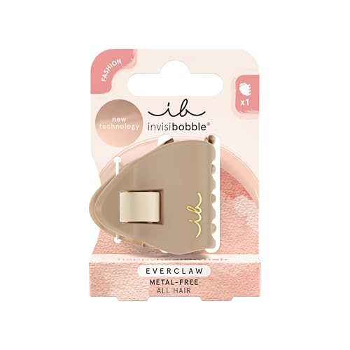 invisibobble EVERCLAW S Too Faced (1 Stück) – Kleine, metallfreie Haarklammer mit Matt- & Glanz-Effekt – Für Damen, Friseur & Alltag – Vielseitige Alternative zu Haarspangen in Marmoroptik von invisibobble