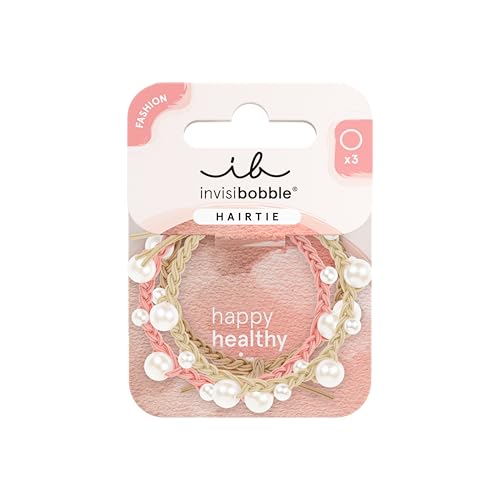 invisibobble - HAIR TIE Princess Pearl - 3er-Set Spiralhaargummis mit Perlen für elegante Frisuren - Haargummis für Frauen und Mädchen - Trendiger Look, sicherer Halt, gesundes Haar von invisibobble
