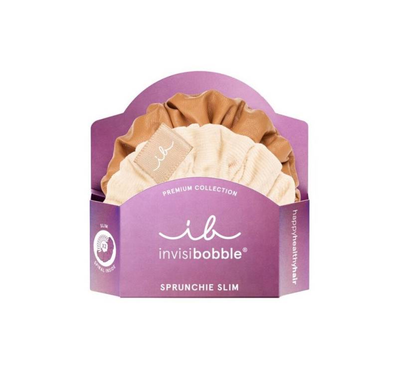 invisibobble Haargummi Haarband Sprunchie Slim Premium Creme de Caramel 2 Stück von invisibobble