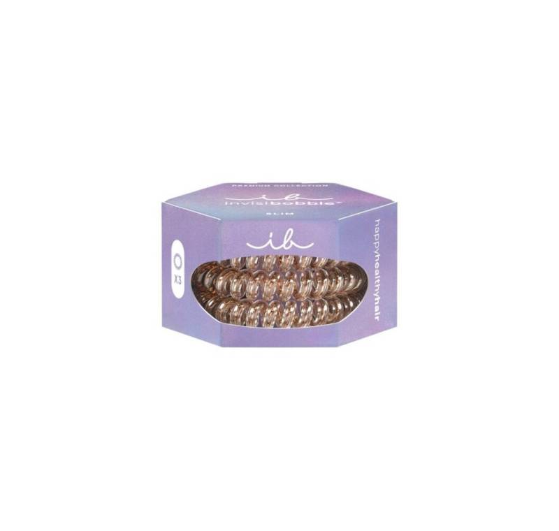 invisibobble Haargummi Haargummi Slim Premium Bronze me Pretty 3 Stück von invisibobble