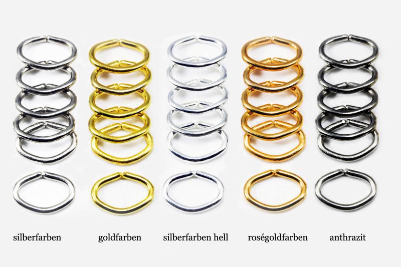 Binderinge, oval, 7 x 5 mm Goldfarben / 50 Stück von inwaria