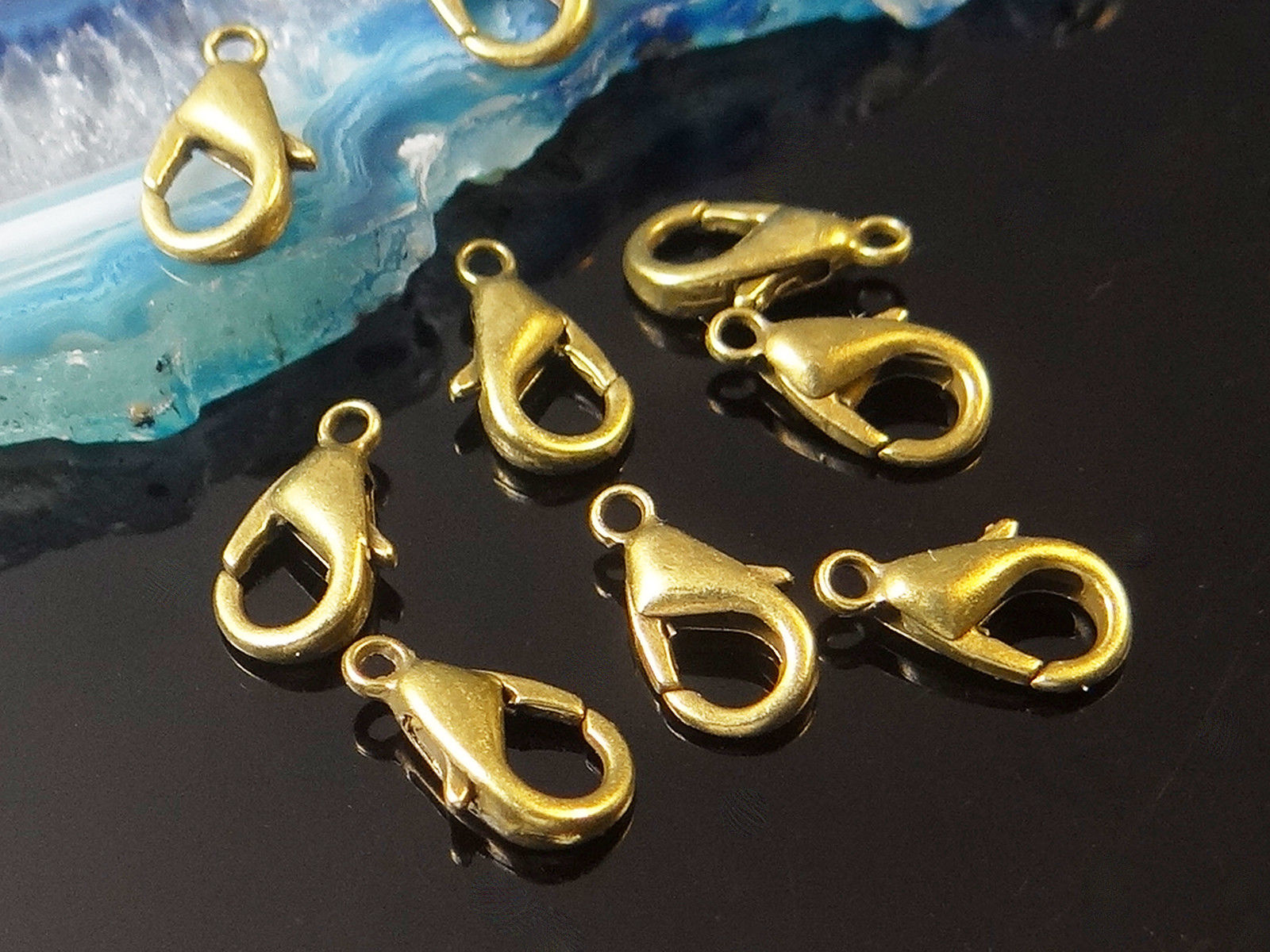 Karabiner Verschluss, 18 mm Rotgoldfarben / 10 Stück Karabiner Verschluss, 18 mm Rotgoldfarben / 10 Stück von inwaria