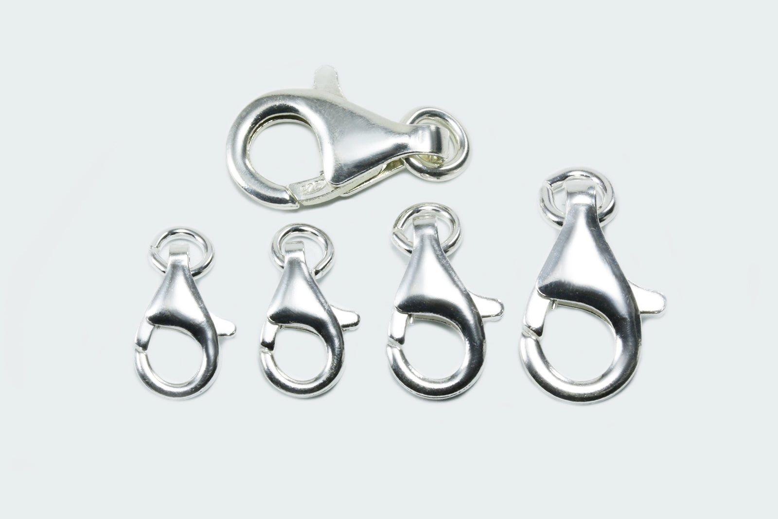 Karabiner Verschluss mit Bindering aus 925 SILBER, 7/9/11/13/16 mm Karabiner Verschluss mit Bindering aus 925 SILBER, 7/9/11/13/16 mm von inwaria