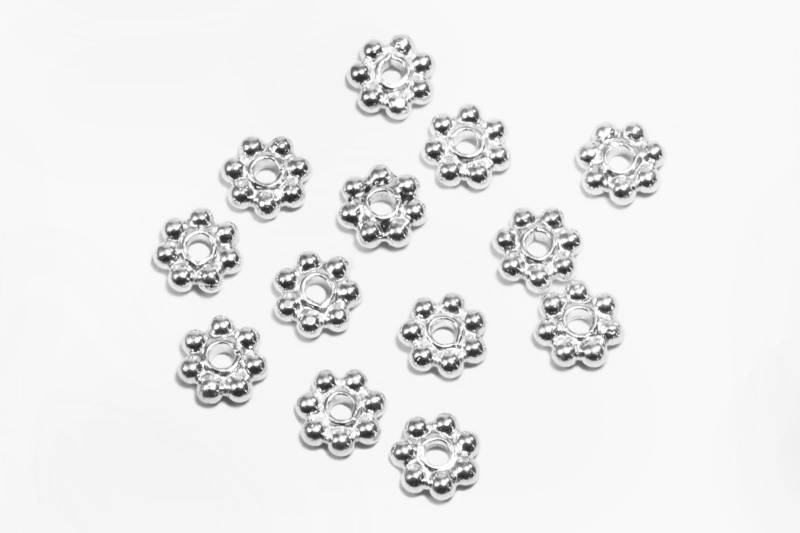 Perlen Blumen aus 925 Silber, Ø 3 / 5 / 6 mm von inwaria
