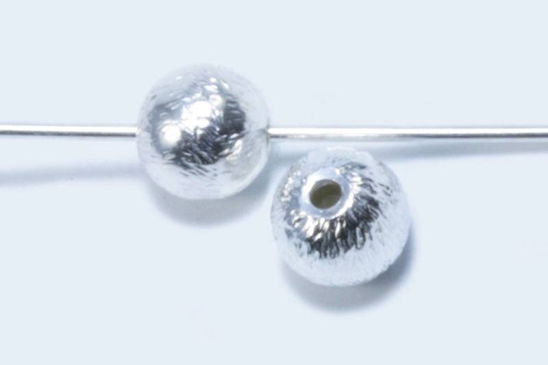 Perlen aus 925 Silber, Ø 4,6 mm, gebürstet von inwaria