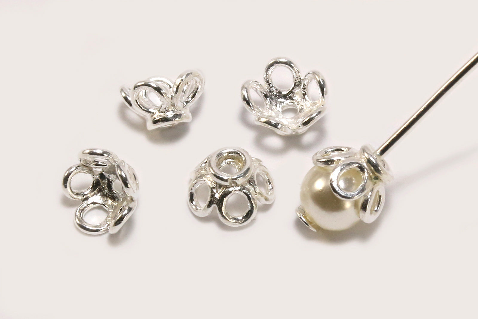 Perlenkappen aus 925 SILBER, Ø 6/8 mm - Echt Perlenkappen aus 925 SILBER, Ø 6/8 mm - Echt von inwaria