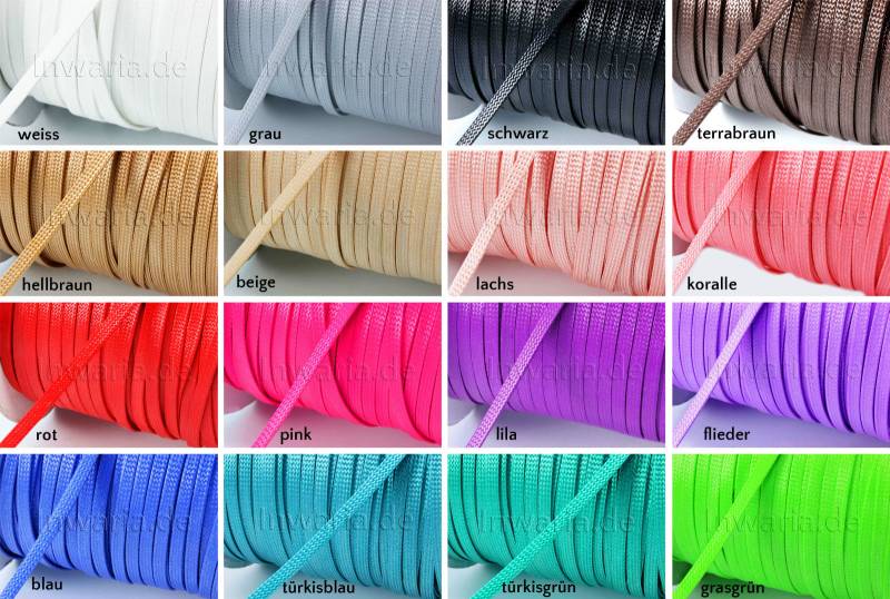 Polyesterkordel, 4 mm, flach - 5m von inwaria