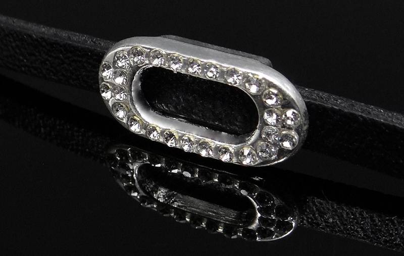 Schiebeperle, 20 x 10 x 6 mm, Strass Steine von inwaria