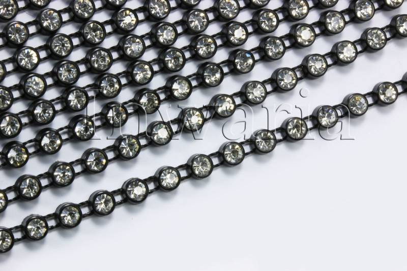 Strassband, echte Strass Steine, 1-reihig Schwarz / 50 cm von inwaria