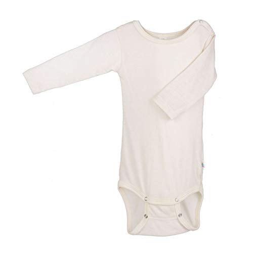 iobio Wolle Seide Baby Langarmbody, Natur, 62/68 von iobio