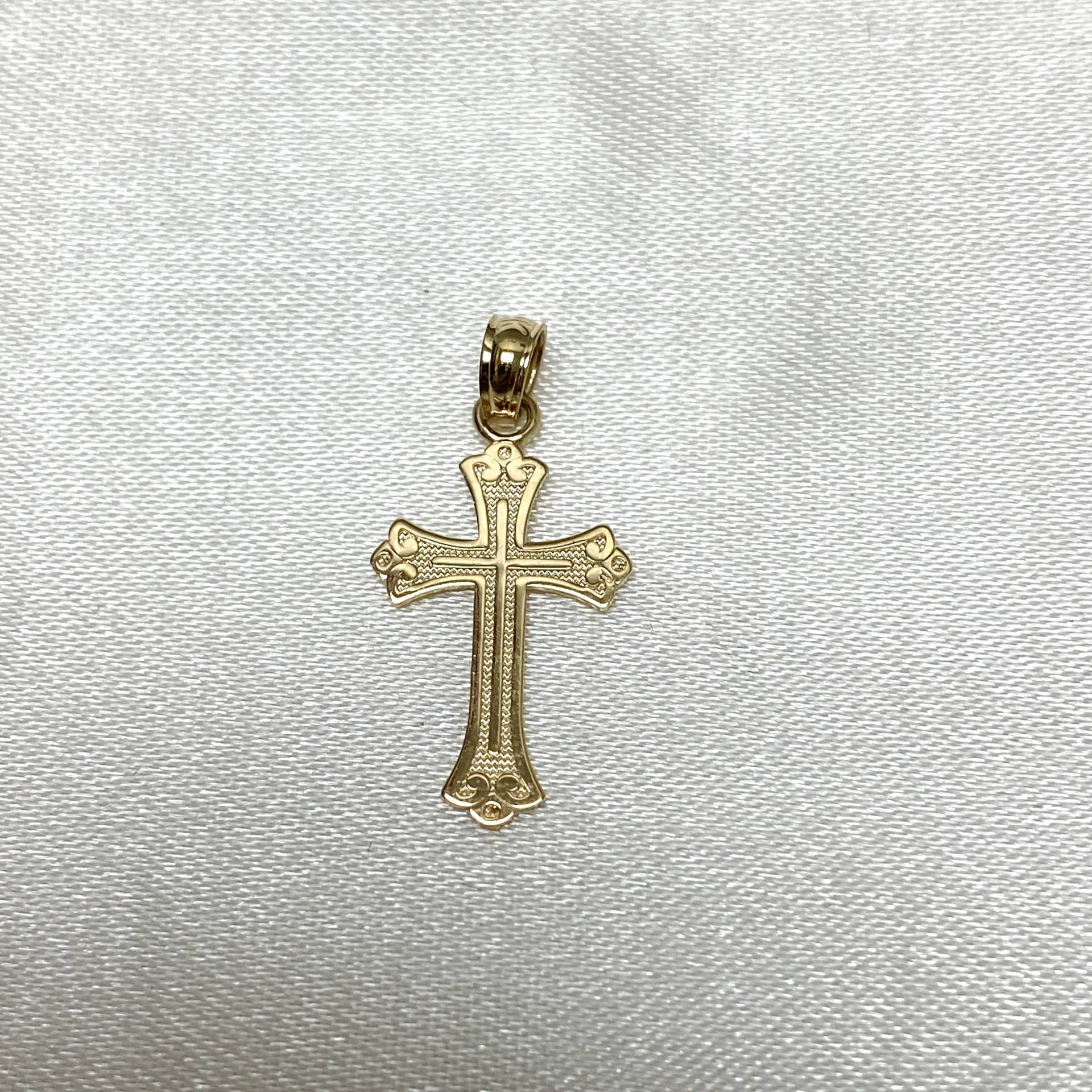 Echt 14K Gelb Gold Kreuz Religiöser Charm Kleiner Anhänger Für Halskette Oder Kette, Religiöser Charme Schmuck, Geschenk Frauen/Männer von iokajewelry