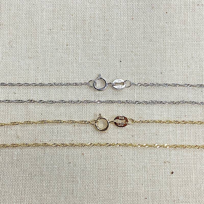 Echtes 14K Gold 1, 2 Mm Singapur-Kettenhalskette Mit Federringverschluss, Goldkette Im Vintage-stil, Zierlich, Schlicht Für Den Alltag von iokajewelry