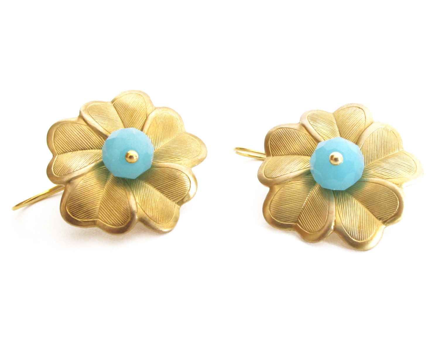 Goldene Ohrringe, Ohrhänger, Sterling Silber, Messing Blume, Facettiertes Glas, Geschenk Für Mama, Pendiente Colgar, Plata Goldene Ohrringe, Ohrhänger, Sterling Silber, Messing Blume, Facettiertes Glas, Geschenk Für Mama, Pendiente Colgar, Plata von iomiss