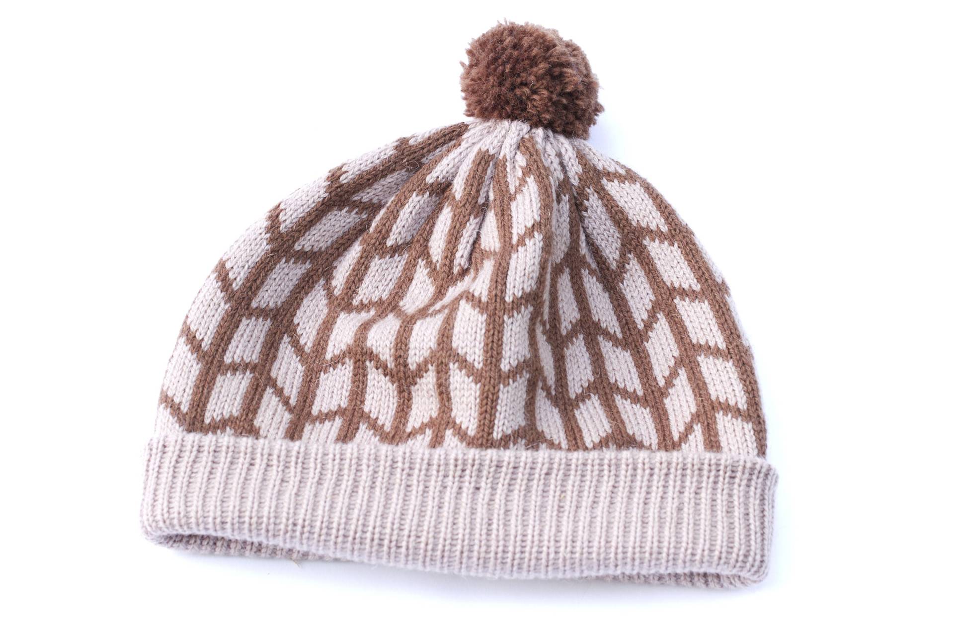 Beige Beanie Mütze, Strickmütze Aus Wolle, Fair Isle von ionaKnitwear