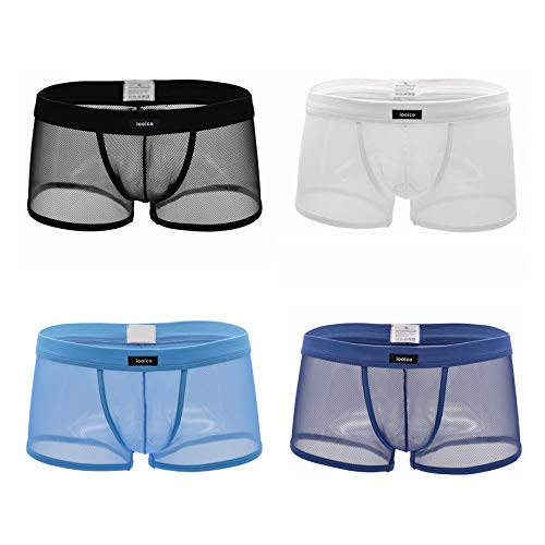 iooico Herren Boxershorts Elastizität Gittergewebe Unterhose Transparent Air 1.1 Unterwäsche L (194P2XL) von iooico