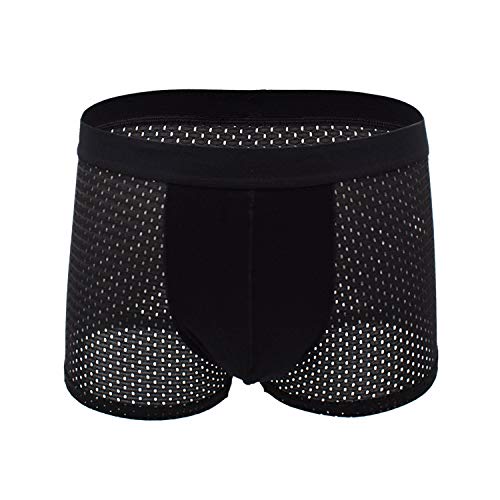 iooico Herren Boxershorts, Atmungsaktive Mesh Unterwäsche, Weiche Komfortable Unterhose 1B M von iooico