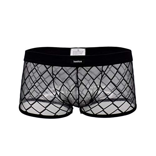 iooico Herren Boxershorts, weiche Mesh-Unterhose durchscheinende Air 2.0 Unterwäsche 1B L (11XXL) von iooico