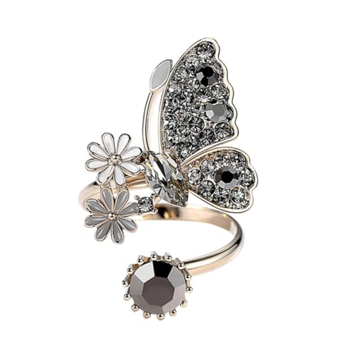 iplusmile 1 Stück Verstellbarer Offener Ring Damen Schmuck mit Schmetterlingsdesign Eleganter Modeschmuck für Finger Geeignet für Besondere Anlässe für Freundin Mutter oder Braut von iplusmile