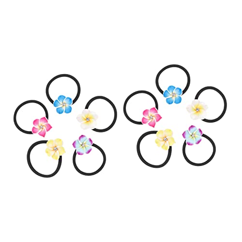 iplusmile 10 Stück Teiliges Bunte Elastische Haargummis mit Blütenmotiv Kleine Dehnbare Haarbänder für Frauen und Mädchen Bequemes Haarschmuck Accessoire für Strand Party und Alltag von iplusmile
