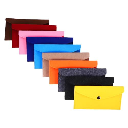 iplusmile 10 Stück Teiliges Filz Umschläge mit Druckknopf Kleine Aufbewahrungstaschen aus Weichem Filz Sichere Knopfverschluss Taschen für Handy Bargeld Kabel und Zubehör Leicht und Tragbar von iplusmile