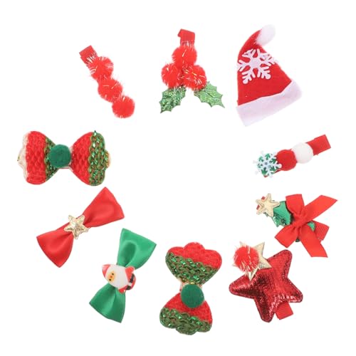 iplusmile 10 Stück Teiliges Haarspangen Weihnachtsmotiv Bunter Haarstyling Halter für Mädchen Niedliche Haarklammern für Ponytail und Dutt als und Schulfeier Accessoire von iplusmile