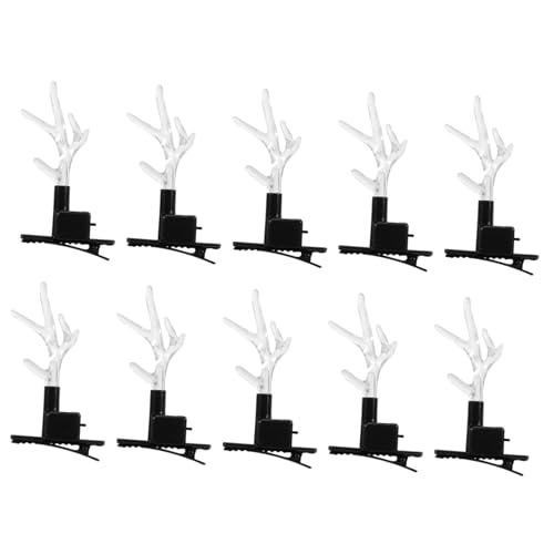 iplusmile 10 Stück Teiliges LED Rentier Geweih Haarklammern Bunte Leuchteffekte Langlebig Weihnachtlicher Haarschmuck für Mädchen Party Karneval Weihnachten von iplusmile
