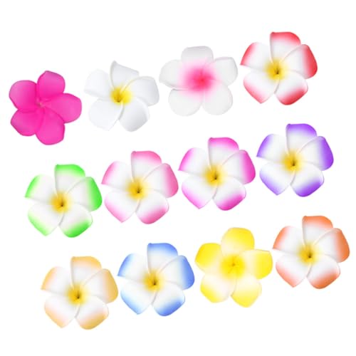iplusmile 12 Stück Teiliges Hawaii Plumeria Haarspangen Bunte Künstliche Blumen Haarschmuck mit Clip Fest Haltend Geeignet für Dünnes Haar Strandparty Hochzeit Sommer Accessoires für Frauen von iplusmile