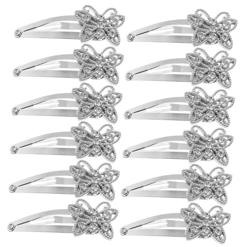 iplusmile 12 Stück Teiliges Metall Haarklammern mit Strasssteinen Rutschfest und Robust Geeignet für Dickes Haar Haarspangen für Frauen und Mädchen Vielseitig für Party und Alltag von iplusmile