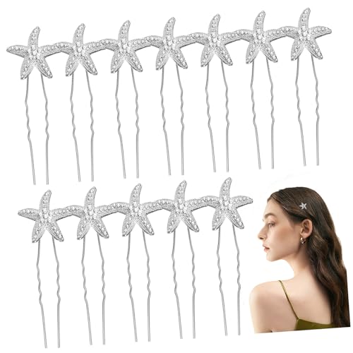 iplusmile 12 Stück Teiliges Metall Haarspangen mit Strass Stern Dekorative Braut Haarnadeln für Damen und Mädchen Hochwertige Haarschmuck Accessoires für Hochzeit und Festliche Anlässe von iplusmile