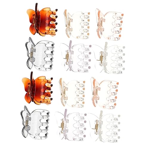 iplusmile 12 Stücke Haarklammer Schmetterlingsform für Damen Rutschfeste Haarspange für Dünnes Dickes Haar Transparent Langlebig für Büro und Alltag von iplusmile