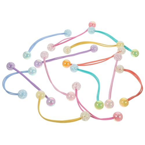 iplusmile 14 Stck Teiliges Bunte Kugel Haargummis für Mädchen Elastische Doppelte Ball Haarschleifen Weiche Haarringe für Pferdeschwanz und Dutt Niedliche Haarbänder für Alltag und von iplusmile