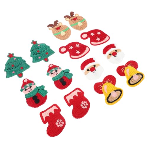 iplusmile 14 Stück Teiliges Weihnachts Haarspangen für Mädchen Niedliche Strick Haarklammern mit Schneemann Weihnachtsbaum Rentier Motiven als Festliche Haaraccessoires für Fotografie und von iplusmile