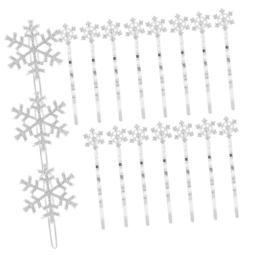 iplusmile 18 Stück Teiliges Schneeflocken Haarschmuck mit Strass Haarklammern und Clips für Damen und Mädchen Weiße Winterliche Accessoires für Festliche Frisuren und Alltag von iplusmile