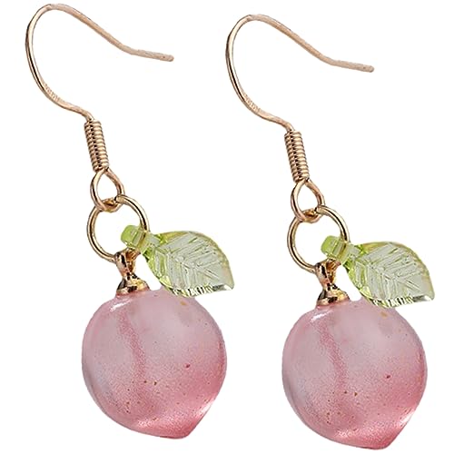 iplusmile 1Paar Pfirsichohrringe Damen Funky Ohrringe Zierliche Drop Ohrringe für Partys Handwerkskunst Leichtigkeit Einzigartige Ohrschmuck von iplusmile