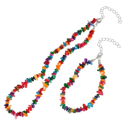 iplusmile Damen Schmuckset 2 Stück Strand Halskette und Armband Naturstein Elegantes Armband für Frauen Kreatives Design Sommeraccessoires für Alltag und Partys iplusmile Damen Schmuckset 2 Stück Strand Halskette und Armband Naturstein Elegantes Armband für Frauen Kreatives Design Sommeraccessoires für Alltag und Partys von iplusmile
