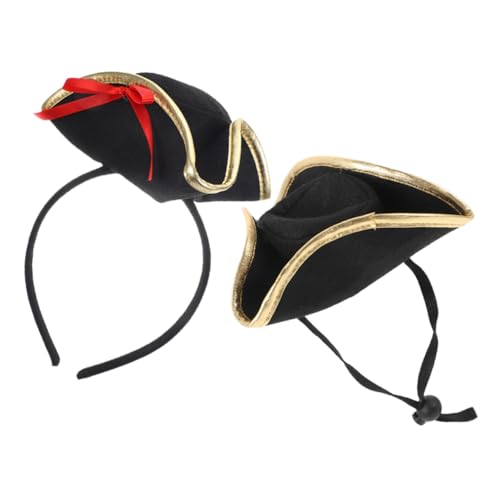 iplusmile 1Satz Piratenhut Stirnband für Halloween Teiliges Kostümzubehör mit Goldenen Akzenten Atmungsaktiv für Karneval Piraten Themenpartys von iplusmile