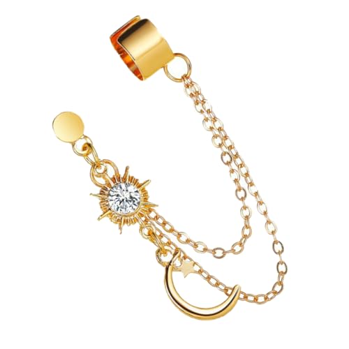 iplusmile 1Stück Retro Ohrstecker Ohrclip mit Sonnenmuster Kettendesign für Damen Ohrringe Stilvolle Langlebige Ohrdekoration iplusmile 1Stück Retro Ohrstecker Ohrclip mit Sonnenmuster Kettendesign für Damen Ohrringe Stilvolle Langlebige Ohrdekoration von iplusmile