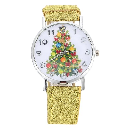 iplusmile 1stück Neuer Titel Damen-Armbanduhr Mit Weihnachtsbaum-Muster Stilvolle Quarzuhr Für Frauen Elegantes Design Mit Edelstahl Für Festivals Und Alltag von iplusmile