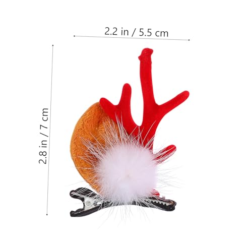 iplusmile 2 Paare Weihnachtliche Geweih Haarklammern mit Flauschigem Weißem Ball Langlebige Weihnachts Haarspangen als Festliche Kostüm Accessoires für Mädchen Frauen Familien von iplusmile