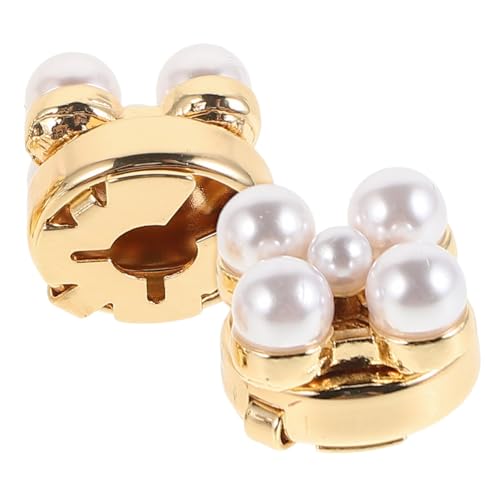 iplusmile 2 STÜCK Damen Manschettenknöpfe Blumenform mit Perlenimitat Schmuck Cufflinks aus Langlebiger Legierung für Hemd und Festliche Anlässe Teiliges von iplusmile