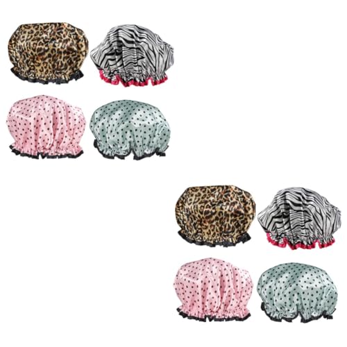 iplusmile 2 Sätze Wasserdichte Duschhaube Schlafhaube Dame Duschhut Frau Duschhauben Badekappen Wasserdicht Badekappen Für Frauen Zufällige Farbe 3 Stück * 2 von iplusmile
